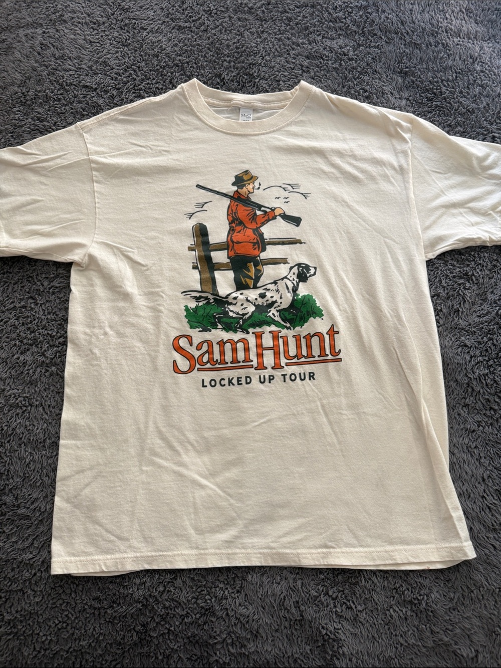 Sam Hunt Cream 'Locked Up Tour' Short Sleeve Graphic Tee